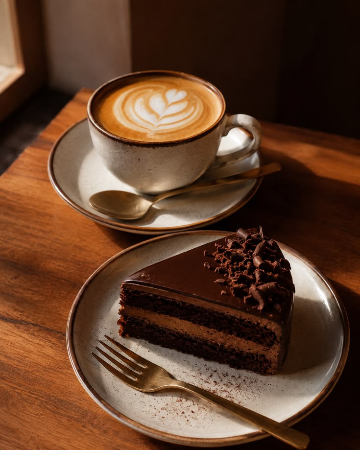 Coffee and chocolate cake